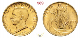 VITTORIO EMANUELE III (1900-1946) 100 Lire 1931 X Roma MIR 1118b Pagani 647 Au g 8,79 mm 24 SPL/FDC