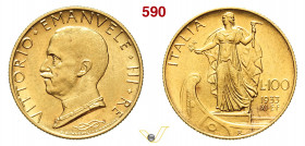 VITTORIO EMANUELE III (1900-1946) 100 Lire 1933 XI Roma MIR 1118d Pagani 649 Au g 8,78 24 SPL