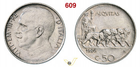 VITTORIO EMANUELE III (1900-1946) 50 Centesimi 1926 "quadriga di leoni". Roma MIR 1150k Pagani 808 Ni g 6,14 mm 27 • 500 esemplari coniati q.FDC