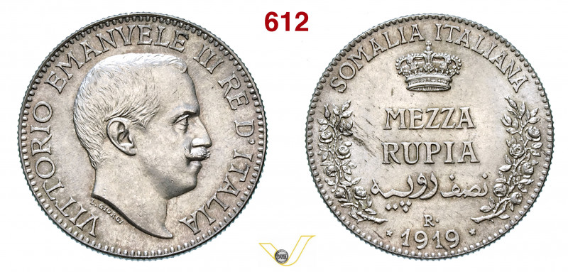 VITTORIO EMANUELE III - monetazione per la Somalia (1900-1946) Mezza Rupia 1919 ...