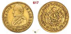 ARGENTINA - La Rioja - 2 Escudos 1842 Fb. 11 Kr. 13 Au g 6,51 mm 23 MB/BB