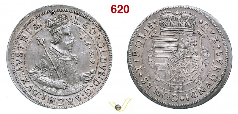 AUSTRIA - LEOPOLDO V (1619-1632) Tallero 1627 Ag g 28,68 mm 42 • Piccolo tentati...