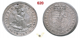 AUSTRIA - LEOPOLDO V (1619-1632) Tallero 1627 Ag g 28,68 mm 42 • Piccolo tentativo di foro al D/ SPL