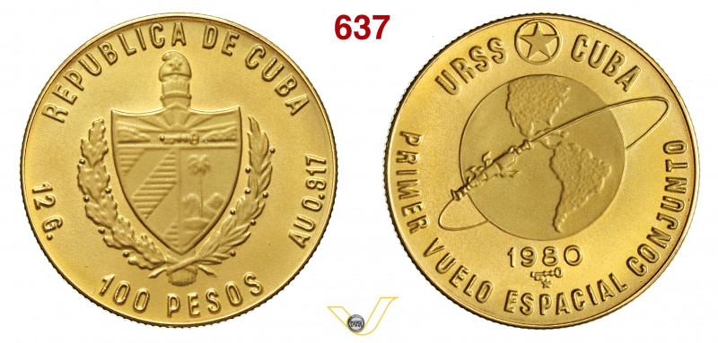 CUBA - REPUBBLICA 100 Pesos 1980 per il volo Sovietico/Cubano. Fb. 10 Kr. 52 Au ...