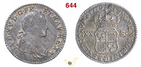 FRANCIA - LUIGI XV (1715-1773) 1/6 Scudo 1719 D Lyon Gad. 303 Dav. 1327 Ag g 4,06 mm 23 • Gradevole patina BB+