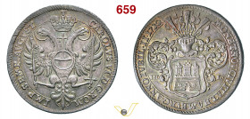 GERMANIA - Amburgo - Tallero 1730 Dav. 2282 Ag g 29,19 mm 45 • Magnifica patina iridescente SPL