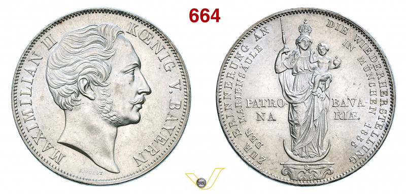 GERMANIA - Baviera - MASSIMILIANO II (1848-1864) 2 Gulden 1855 Kr. 848 Dav. 601 ...