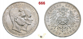 GERMANIA - Braunschweig - ERNESTO AUGUSTO (1913-1918) 5 Marchi 1915 A J. 58 Ag g 27,78 mm 38 SPL÷FDC