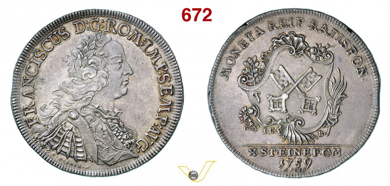 GERMANIA - Regensburg - FRANCESCO I (1745-1765) Tallero 1759 München Dav. 2619 A...