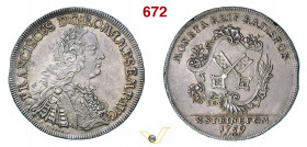 GERMANIA - Regensburg - FRANCESCO I (1745-1765) Tallero 1759 München Dav. 2619 Ag g 27,90 mm 44 • Patina di medagliere q.SPL