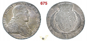 GERMANIA - Sassonia - FEDERICO AUGUSTO III (1763-1806) Tallero 1806 Dresden J. 58 Ag g 27,95 mm 39 • Bella patina q.FDC