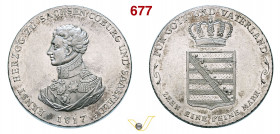 GERMANIA - Saxe/Cobourg/Saalfeld - ERNESTO (1806-1826) Tallero 1817 J. 233 Ag g 28,05 mm 41 SPL÷FDC