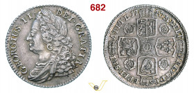 GRAN BRETAGNA - GIORGIO II (1727-1760) Scellino 1743 London Spink 3702 Ag g 5,99 mm 26 • Gradevole patina q.SPL