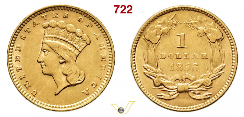 USA - 1 Dollaro 1856 "indiano". Fb. 94 Au g 1,66 mm 15 SPL