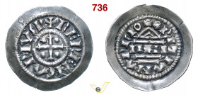 VENEZIA - BERENGARIO I, Re (898-900) Denaro scodellato Ag g 1,71 mm 20 RR • Ex Crippa 8, n. 83 (come Milano) q.SPL