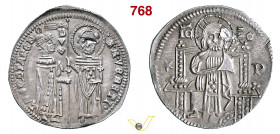 VENEZIA - ANDREA CONTARINI (1368-1382) Grosso di II tipo, sigla P Paolucci 2 Ag g 1,90 mm 22 R • Ex Varesi 59, n. 916. Piccolo foro sulla testa del Sa...