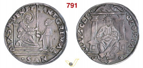 VENEZIA - ANTONIO GRIMANI (1521-1523) Da 16 Soldi, sigle V O Paolucci 3 Ag g 4,75 mm 28 R • Bella patina. Ex Varesi 58, "Venecias" n. 147 BB