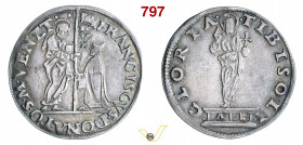 VENEZIA - FRANCESCO DONA' (1545-1553) Mocenigo o Lira, sigle A B Paolucci 4 Ag g 6,36 mm 33 RR • Bella patina. Ex Varesi 60, n. 1204 buon BB
