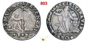 VENEZIA - SEBASTIANO VENIER (1577-1578) 20 Soldi con S. Giustina, sigle F B Paolucci 5 Ag g 4,23 mm 26 RR • Leggermente tosata. Ex Varesi 58, "Venecia...