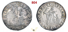 VENEZIA - NICOLO' DA PONTE (1578-1585) 80 Soldi o Mezza Giustina maggiore Paolucci 5 (illustrato il D/ di questo esemplare) Ag g 18,06 mm 36 • Ex Vare...