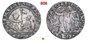 VENEZIA - NICOLO' DA PONTE (1578-1585) 20 Soldi o Ottavo di Giustina maggiore, sigle A M Paolucci 7 Ag g 3,95 mm 26 • Ex Varesi 59, n. 1016. Leggermen...