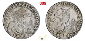 VENEZIA - PASQUALE CICOGNA (1585-1595) Ducato da 124 Soldi o Giustina minore, di II tipo, con galere Paolucci 14 Ag g 27,64 mm 41 R • Ex Varesi 59, n....