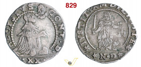 VENEZIA - ALVISE CONTARINI (1676-1684) Liretta da 20 Soldi Paolucci 15 Ag g 3,38 mm 25 • Ex Sintoni 4, n. 1332. Lievemente tosata ? q.BB