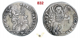 VENEZIA - SILVESTRO VALIER (1694-1700) Mezzo Leone per il Levante, sigle F T Paolucci 24 Ag g 13,32 mm 36 RRR • Ex Ranieri 4, n. 1760. Piccolo foro ot...