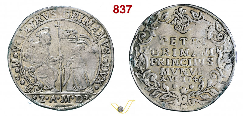 VENEZIA - PIETRO GRIMANI (1741-1752) Osella, sigle Z A M D 1746 A. VI Paolucci 2...