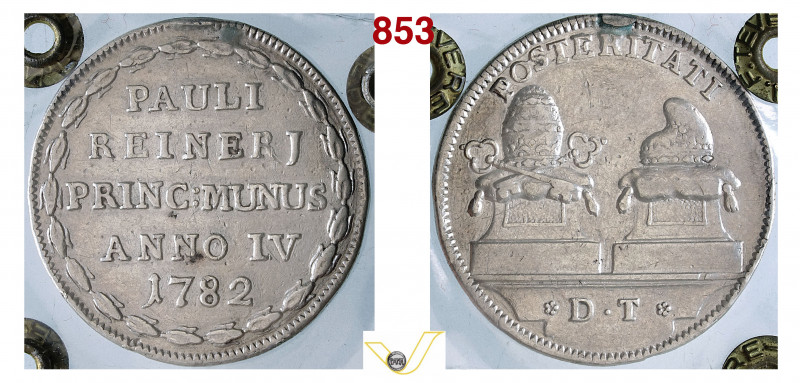 VENEZIA - PAOLO RENIER (1779-1789) Osella 1782 A. IV Paolucci 265 Ag mm 33 • Sig...