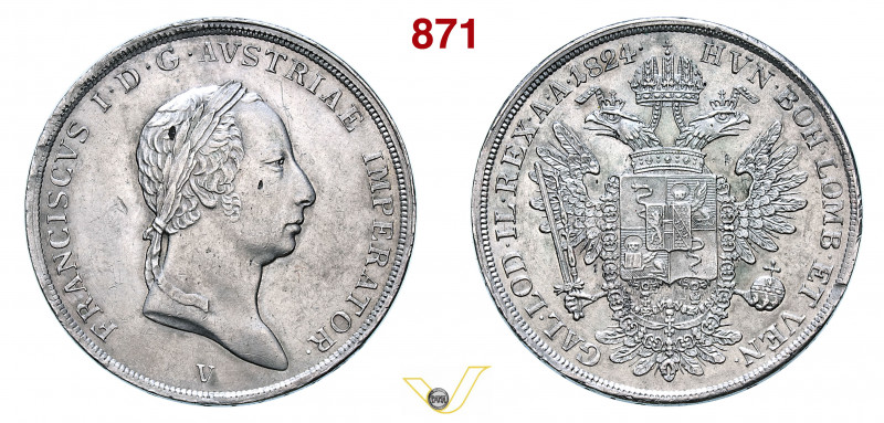 VENEZIA - FRANCESCO I D'ASBURGO-LORENA (1815-1835) Mezzo Scudo 1824 Pagani 67 Ag...