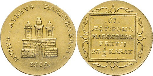 HAMBURG - LÜBECK - SCHLESWIG-HOLSTEIN
Hamburgische Prägungen in Gold
Dukat 180...