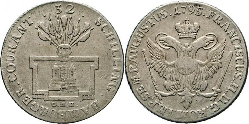 HAMBURG - LÜBECK - SCHLESWIG-HOLSTEIN
Hamburgische Münzen in Silber
32 Schilli...
