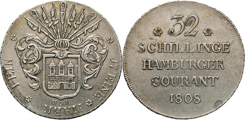 HAMBURG - LÜBECK - SCHLESWIG-HOLSTEIN
Hamburgische Münzen in Silber
32 Schilli...