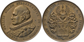 HAMBURG - LÜBECK - SCHLESWIG-HOLSTEIN
Sammlung von sog. Bürgermeisterpfennigen
Bronzemedaille 1835 „Bürgermeisterpfennig“ (v. Held für Loos) auf den...