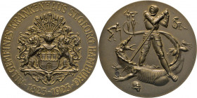 HAMBURG - LÜBECK - SCHLESWIG-HOLSTEIN
HAMBURGISCHE MEDAILLEN DES 17. BIS 21. JAHRHUNDERTS
Bronzemedaille 1923 (unsigniert) des Senats auf das 100jäh...