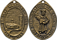 HAMBURG - LÜBECK - SCHLESWIG-HOLSTEIN
HAMBURGISCHE MEDAILLEN DES 17. BIS 21. JAHRHUNDERTS
Hochovale Bronzeguss-Hängemedaille 1993 auf das 25-jährige...