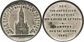 HAMBURG - LÜBECK - SCHLESWIG-HOLSTEIN
HAMBURGISCHE MEDAILLEN DES 17. BIS 21. JAHRHUNDERTS
KLEINE SAMMLUNG VON KIRCHENMEDAILLEN
Zinnmedaille 1882 (v...