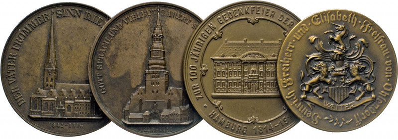 HAMBURG - LÜBECK - SCHLESWIG-HOLSTEIN
Lots Hamburgischer Medaillen
Vier Bronze...