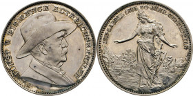 HAMBURG - LÜBECK - SCHLESWIG-HOLSTEIN
LAUENBURG
Friedrichsruh. 5-Mark-förmige Silbermedaille 1895 (v. Oertel, Berlin) auf den 80. Geburtstag des Für...
