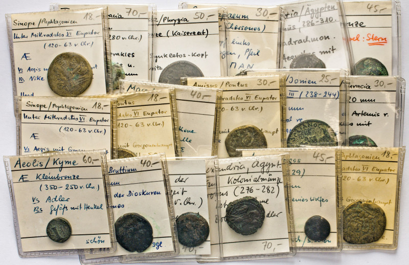 ANTIKE WELT
Griechen
GRIECHEN. Lot von 18 Kleinbronzen, ca. 3.–1. Jhdt. v.Chr....