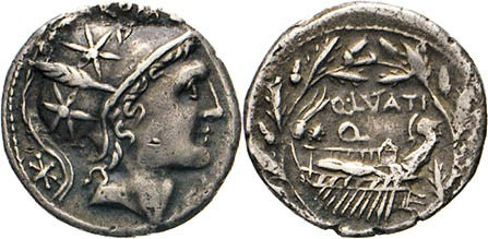 ANTIKE WELT
Römische Republik
Q. Lutatius Cerco. Denar, 109/108, Rom. Romabüst...