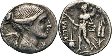 ANTIKE WELT
Römische Republik
Valerius Flaceus. Denar, 108/107, Rom. Drapierte...