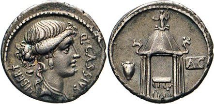 ANTIKE WELT
Römische Republik
Q. Cassius Longinus. Denar, 55, Rom. Libertasbüs...