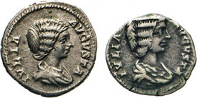 ANTIKE WELT
Römisches Reich
Julia Domna, Gattin des Septimius Severus, †217. Denar, PIETAS AVGG, Pietas n.l. opfernd und Denar, VESTAESANCTAE, Vesta...
