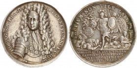MEDAILLEN und PLAKETTEN
AUSLÄNDISCHE MEDAILLEN
NIEDERLANDE
Silbermedaille 1706 (v. Hautsch, Nürnberg) auf den britischen Feldherrn Johann Herzog vo...
