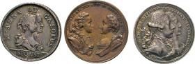 MEDAILLEN und PLAKETTEN
AUSLÄNDISCHE MEDAILLEN
RDR/ÖSTERREICH.
Bronzemedaille 1765 a.d. Vermählung Erzherzog Leopold mit der Infantin Ludovica von ...