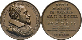 MEDAILLEN und PLAKETTEN
DEUTSCHE MEDAILLEN
BAYERN. 
Maximilian I., 1573-1651, Herzog ab 1597, Kurfürst ab 1623. Bronze-Suitenmedaille (Series Numis...