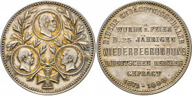 MEDAILLEN und PLAKETTEN
DEUTSCHE MEDAILLEN
BRANDENBURG-PREUSSEN.
Wilhelm II., 1888–1918. Gedächtnistaler 1896 (v. Weckwerth) auf die 25-jährige Wie...