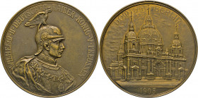 MEDAILLEN und PLAKETTEN
DEUTSCHE MEDAILLEN
BRANDENBURG-PREUSSEN.
Bronzemedaille 1905 (v. Krüger u. Kullrich) auf die Einweihung des Domes. Behelmte...